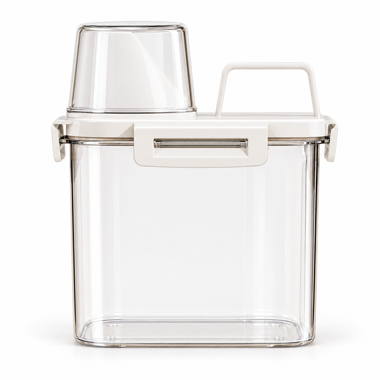 Clear Laundry Storage Container — 1.1 L on a white background
