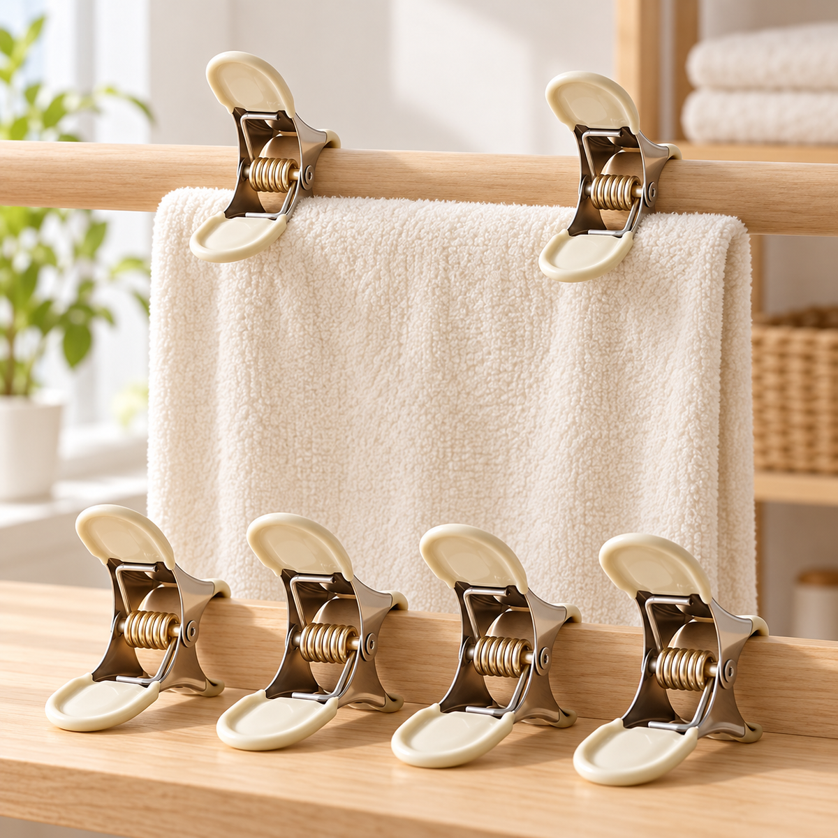 Coated Metal Laundry Clips — Set of 6 used with plain laundry; styling items not included