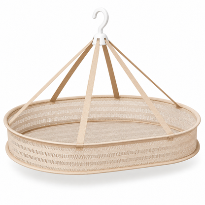 Single-Tier Oval Mesh Drying Basket on a white background